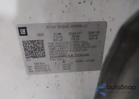 2020 GMC Acadia Fwd Sle from USA, damaged, VIN 1GKKNRLS3LZ236349